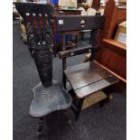 LIBRARY METAMORPHIC CHAIR/STEPS AND ANTIQUE SPINNING CHAIR