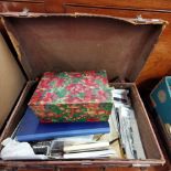 BOX OF STAMPS, POST CARDS & EPHEMERA