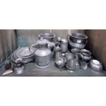 LARGE QUANTITY OF ANTIQUE PEWTER