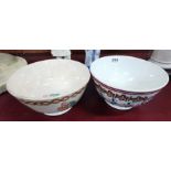 TWO ANTIQUE SPONGEWARE BOWLS