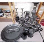 QUANTITY OF ANTIQUE PEWTER