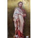 ORIGINAL VICTORIAN OIL ON METAL - ROMAN STYLE FIGURE