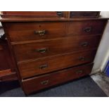 ANTIQUE 2 OVER 3 GRADUATED CHEST OF DRAWERS