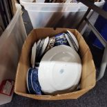 LARGE BOX OF SPODE DINNERWARE