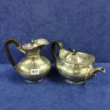 SILVER TEAPOT AND WATER JUG - LONDON 1904/05 BY WALTER AND CHARLES SISSONS
