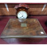 EDWARDIAN CLOCK & WRITING SLOPE