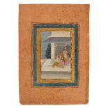 Dara Shikoh with mistress and ladies in waiting, Indian miniature on card [India (Rajasthan), c. 170