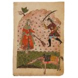 A full-page Safavid-style illustration, Indian miniature on paper [India (Deccan), c.1700]