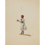 A group of costume illustrations relating to Indian Trades and Crafts, on paper, Indian miniatures o