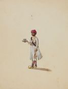 A group of costume illustrations relating to Indian Trades and Crafts, on paper, Indian miniatures o