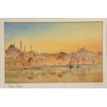 L.B.H. Cremer (artist), Eastern Skyline, a view of Istanbul–Bosphorous, original illustration, water