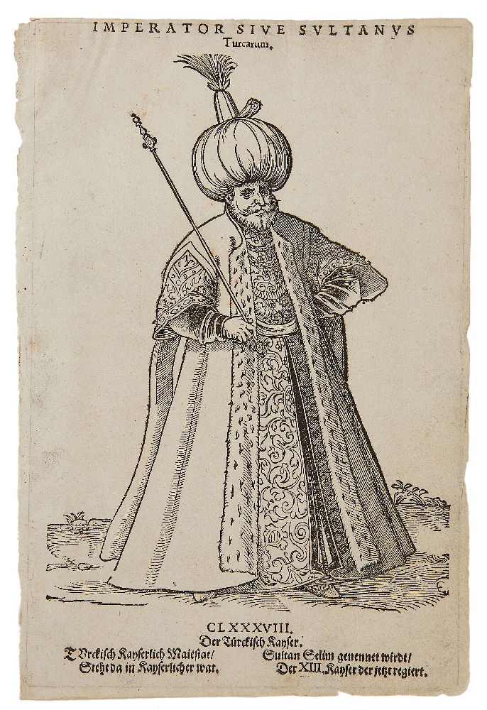 A collection of early wood-cut and engraved plates of Ottoman Sultans and important Oriental figures - Image 6 of 6