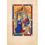 The Nativity, full-page miniature on a leaf from an illuminated Book of Hours