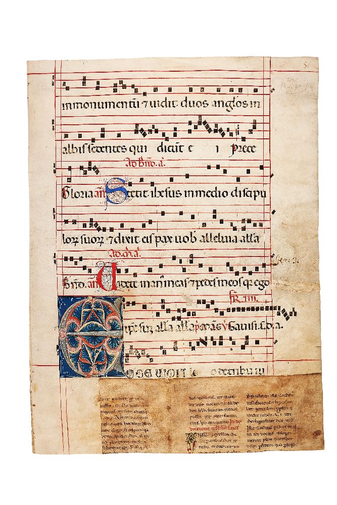 Large decorated initial from a manuscript Antiphoner