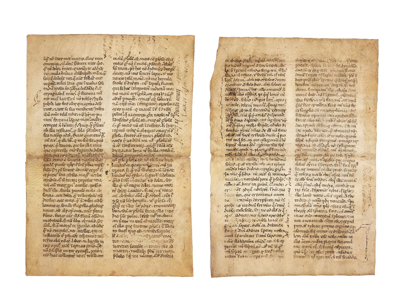Two leaves from a copy of Seneca the younger, Epistulae Morales ad Lucilium, in Latin