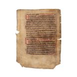 Leaf from a Lectionary, in Latin, decorated manuscript on parchment [probably Rhineland, c. 1200]