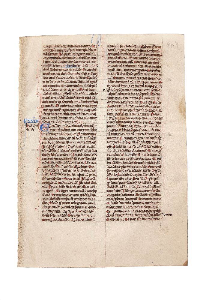 Leaves from an English pocket Bible, in Latin, manuscript on parchment [England (probably Oxford)