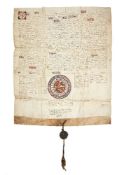 Royal diploma of King Enrique II of Castile, for a Don Sancho concerning rights in Aranda de Duero