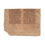 Fragment from a monumental Lectionary, in Latin, decorated manuscript on parchment