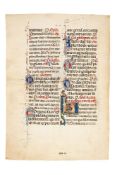 Leaf from a Missal, Dominican Use, in Latin, illuminated manuscript on parchment
