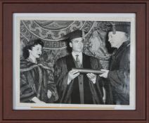 The Shah of Iran Honoured at Columbia, original press photograph taken by Frank Jurkoski