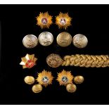 Small collection of Qajar and Pahlavi buttons and a gold epaulette