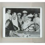 Ibn Saud and the Shah, original press photograph [either London or New York, 1955]