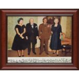 Shah Mohammad Reza Pahlavi and Sir Winston Churchill, together with their wives at 10 Downing Street