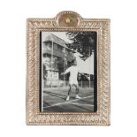 Morning Game at Saadabad Palace, Mohammad Reza Shah Pahlavi playing Tennis, original press photograp