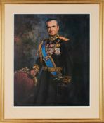 Portrait of H.I.M. Mohammad Reza Shah Pahlavi, large photograph, printed in colour