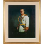 Portrait of H.I.M. Mohammad Reza Shah Pahlavi, large photograph, printed in colour