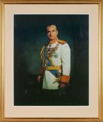 Portrait of H.I.M. Mohammad Reza Shah Pahlavi, large photograph, printed in colour