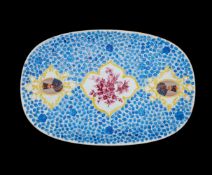 Porcelain tray with portraits of Nasser-ed Din Shah Qajar, hand-painted porcelain