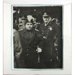 Ahmad Shah Qajar in London, pictured here with Lord Waldren, original press photograph [London, date