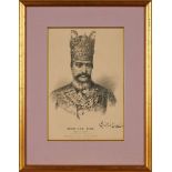 “Nasiru 'D Din Kajar”, the Shah of Persia, supplement to the Liverpool Mercury, lithograph on paper