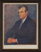 Portrait of H.I.M. Mohammad Reza Shah Pahlavi, commemorative poster