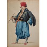 A Balkan Gentleman in Turkish costume, original illustration on paper