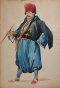 A Balkan Gentleman in Turkish costume, original illustration on paper