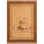 Portrait of Emperor Homayoun, illuminated Indian miniature on paper, Mughal school