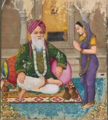 Manik Prahbu Maharaj, illuminated painting on card, Sikh influences [India (possibly Rajasthan)