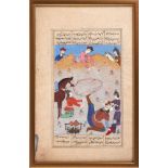 Pair of miniature paintings from Firdawsi's Shahnameh (Book of Kings)