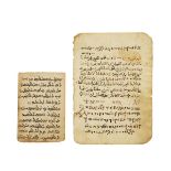 Two leaves from eastern Christian manuals, one on apparent Venetian or Greek paper