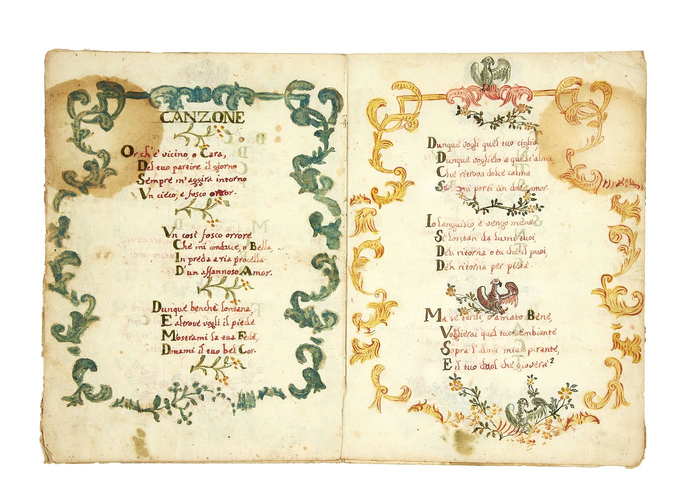 Ɵ Sonnetto, in Italian, illustrated manuscript on paper [Italy, eighteenth century] - Image 2 of 2