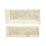 Two charters issued for properties in the parish of St. Mary, Sandwich, in Latin