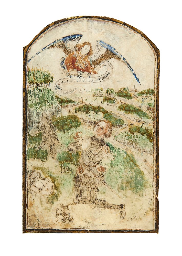 Gideon and his fleece, miniature from the Gradual of Ferdinand and Isabella, illuminated manuscript