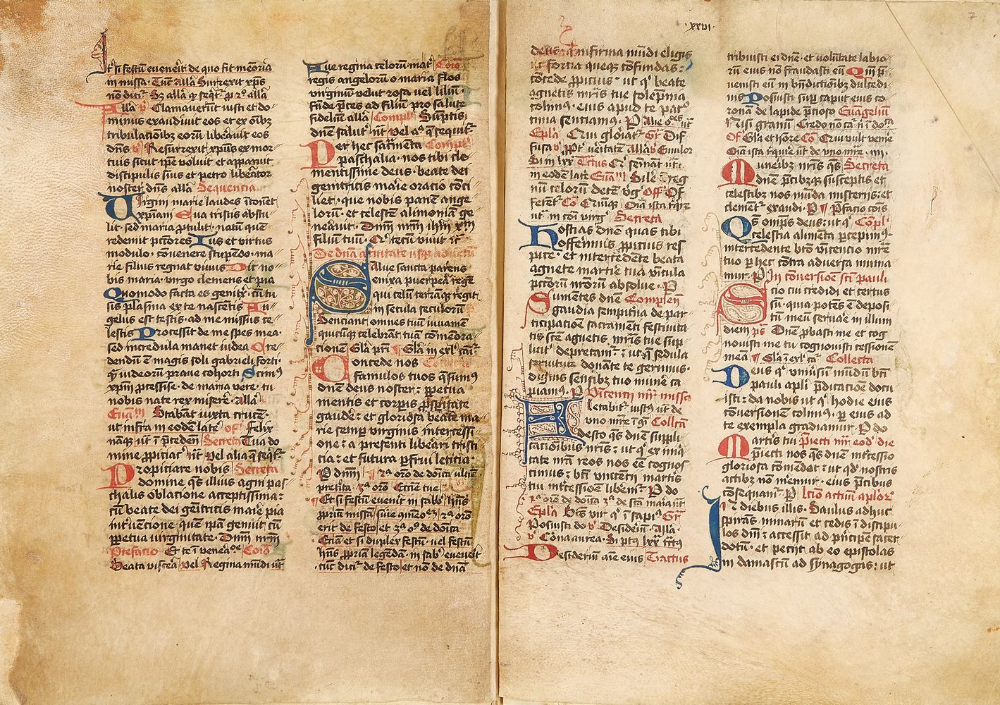 Ɵ Leaves from a Missal, in Latin, decorated manuscript on parchment [Germany, mid-fifteenth century] - Image 2 of 3
