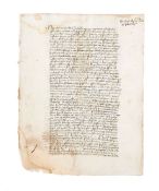 Taxes on Corsican wine being transported to Pisa, in Latin, manuscript on paper