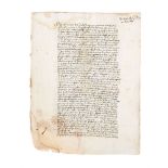 Taxes on Corsican wine being transported to Pisa, in Latin, manuscript on paper