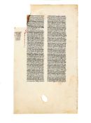 Josephus, Bellum Iudaicum, in Latin translation, a leaf from a decorated manuscript on parchment