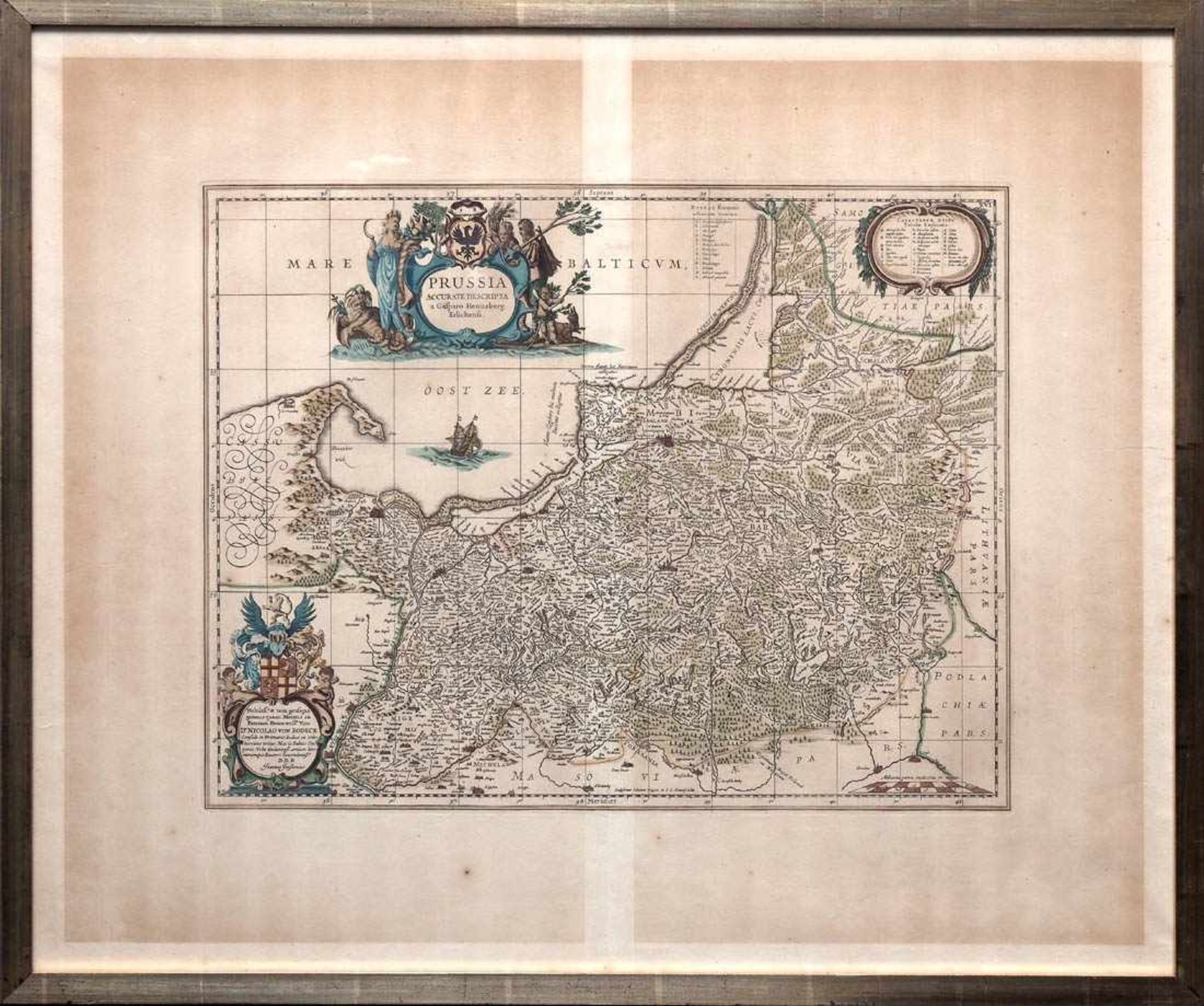 Jansonius, Johannes, 1588 - 1664Karte der Ostseeküste von der Kurischen Nehrung bis Danzig mit